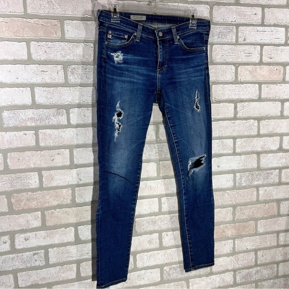 Ag The Super Skinny Legging Ankle Jeans in 7 Years Break Me Down Wash Size 27 - Picture 4 of 9
